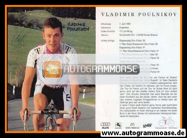 Autogramm Radsport | Vladimir POULNIKOV | 1995 (Telekom)