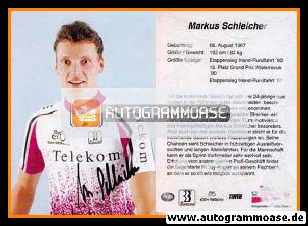 Autogramm Radsport | Markus SCHLEICHER | 1992 (Telekom)
