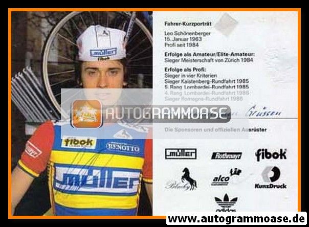 Autogramm Radsport | Leo SCHÖNENBERGER | 1980er (Portrait Color)