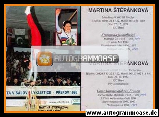 Autogramm Radsport | Martina STEPANKOVA | 1990er (Kunstrad)