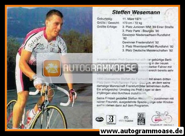 Autogramm Radsport | Steffen WESEMANN | 1993 (Rennszene Color) Telekom