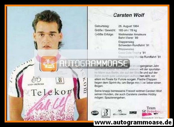 Autogramm Radsport | Carsten WOLF | 1992 (Telekom)