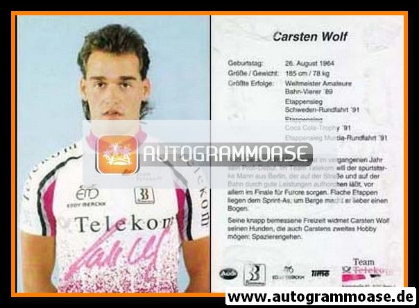 Autogramm Radsport | Carsten WOLF | 1992 (Telekom)