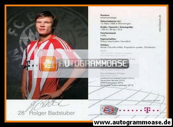Autogramm Fussball | FC Bayern München | 2010 Druck | Holger BADSTUBER