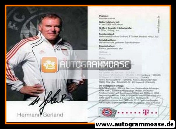 Autogramm Fussball | FC Bayern München | 2010 Druck | Hermann GERLAND