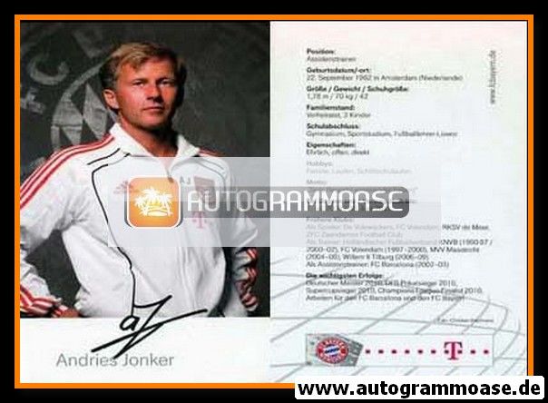 Autogramm Fussball | FC Bayern München | 2010 Druck | Andries JONKER