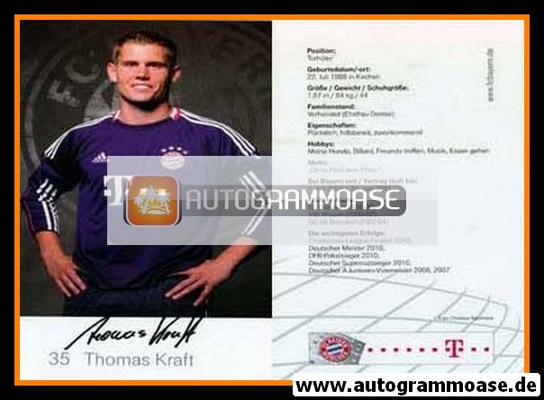 Autogramm Fussball | FC Bayern München | 2010 Druck | Thomas KRAFT