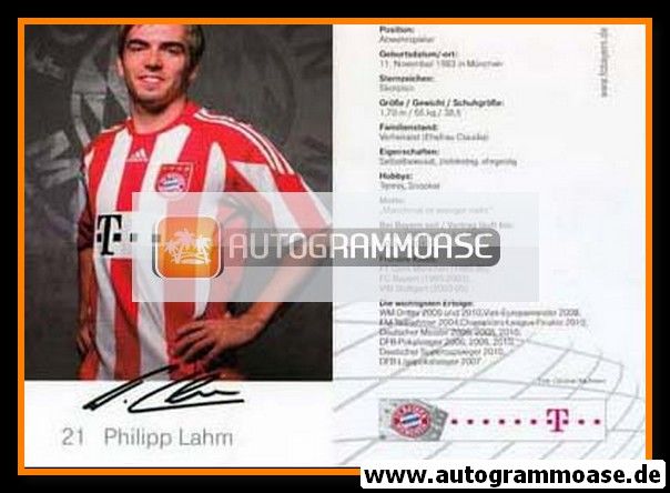 Autogramm Fussball | FC Bayern München | 2010 Druck | Philipp LAHM
