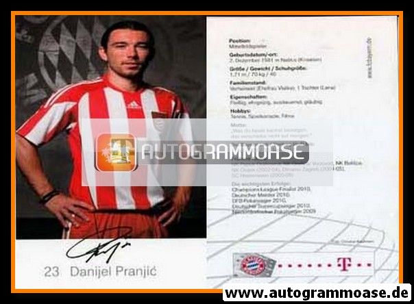 Autogramm Fussball | FC Bayern München | 2010 Druck | Danijel PRANJIC