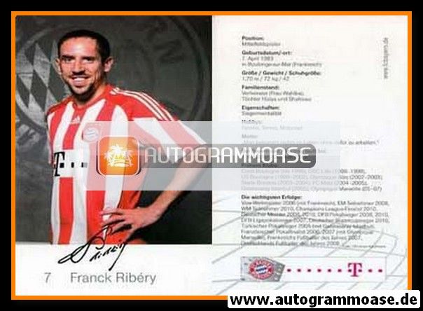 Autogramm Fussball | FC Bayern München | 2010 Druck | Franck RIBERY