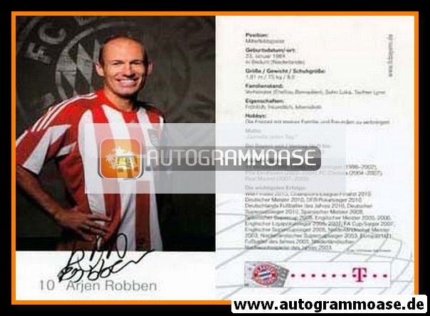 Autogramm Fussball | FC Bayern München | 2010 Druck | Arjen ROBBEN