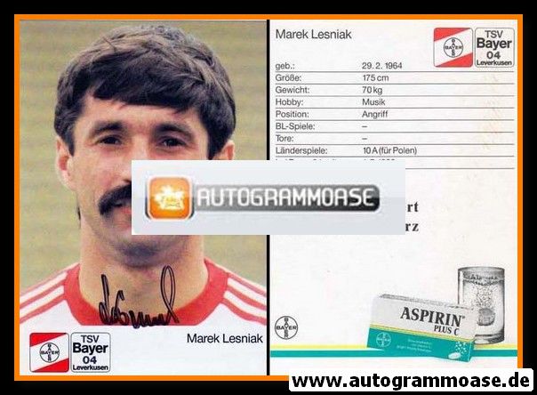 Autogramm Fussball | Bayer Leverkusen | 1988 | Marek LESNIAK