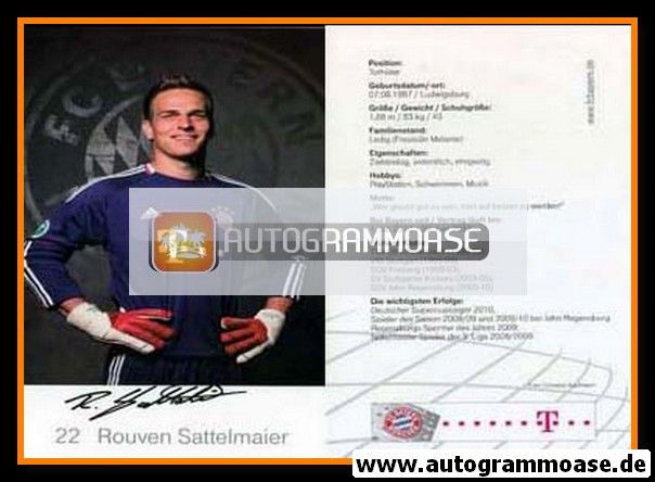 Autogramm Fussball | FC Bayern München | 2010 Druck | Rouven SATTELMAIER