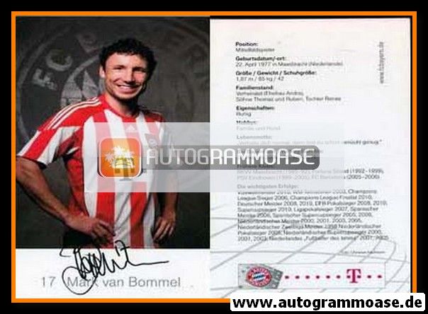 Autogramm Fussball | FC Bayern München | 2010 Druck | Mark VAN BOMMEL