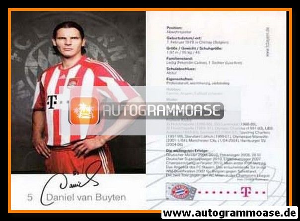 Autogramm Fussball | FC Bayern München | 2010 Druck | Daniel VAN BUYTEN