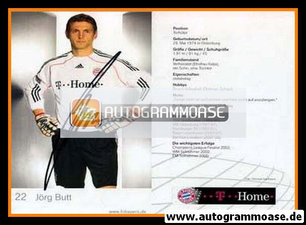 Autogramm Fussball | FC Bayern München | 2009 | Jörg BUTT
