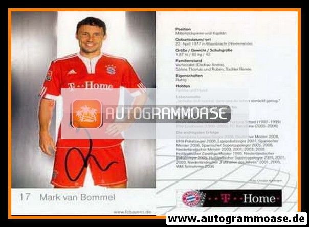 Autogramm Fussball | FC Bayern München | 2009 | Mark VAN BOMMEL