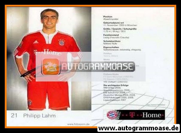 Autogramm Fussball | FC Bayern München | 2009 Druck | Philipp LAHM