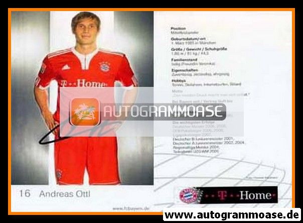 Autogramm Fussball | FC Bayern München | 2009 Druck | Andreas OTTL