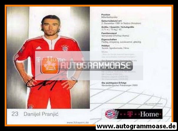 Autogramm Fussball | FC Bayern München | 2009 Druck | Danijel PRANJIC