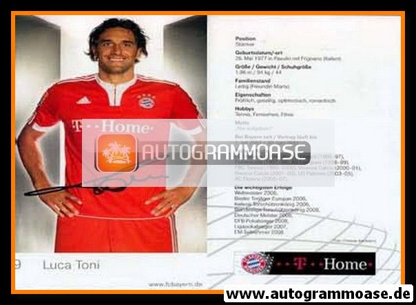Autogramm Fussball | FC Bayern München | 2009 Druck | Luca TONI