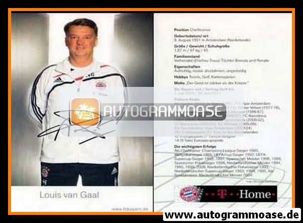 Autogramm Fussball | FC Bayern München | 2009 Druck | Louis VAN GAAL