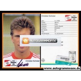 Autogramm Fussball | Bayer Leverkusen | 1988 | Christian SCHREIER