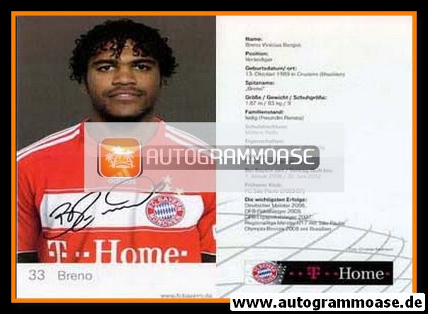 Autogramm Fussball | FC Bayern München | 2008 Druck | BRENO