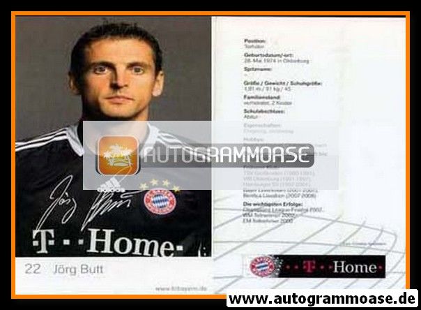 Autogramm Fussball | FC Bayern München | 2008 Druck | Jörg BUTT