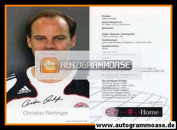 Autogramm Fussball | FC Bayern München | 2008 Druck | Christian NERLINGER