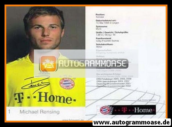 Autogramm Fussball | FC Bayern München | 2008 Druck | Michael RENSING