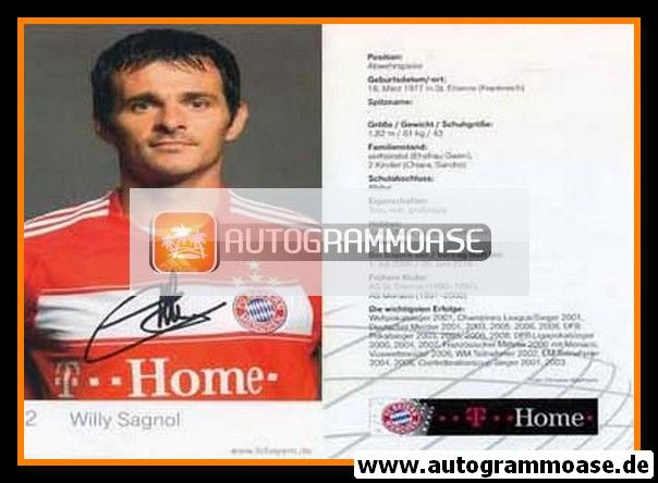 Autogramm Fussball | FC Bayern München | 2008 Druck | Willy SAGNOL
