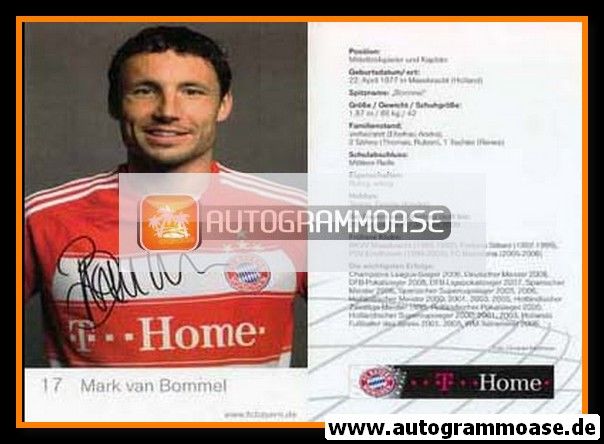 Autogramm Fussball | FC Bayern München | 2008 Druck | Mark VAN BOMMEL