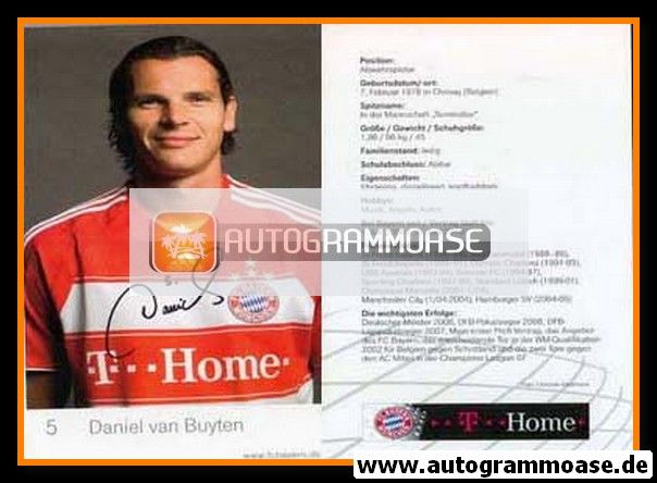 Autogramm Fussball | FC Bayern München | 2008 Druck | Daniel VAN BUYTEN