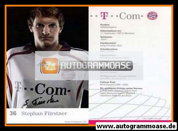 Autogramm Fussball | FC Bayern München | 2006 Druck | Stephan FÜRSTNER