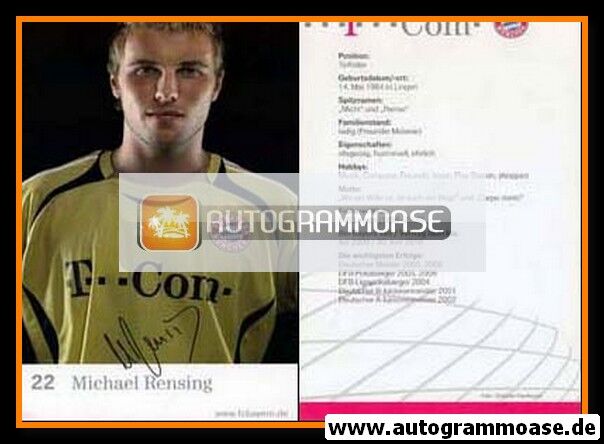 Autogramm Fussball | FC Bayern München | 2006 Druck | Michael RENSING