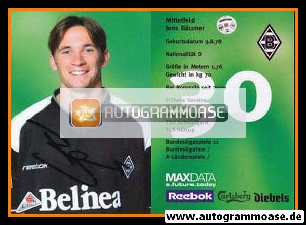 Autogramm Fussball | Borussia Mönchengladbach | 2001 | Jens BÄUMER