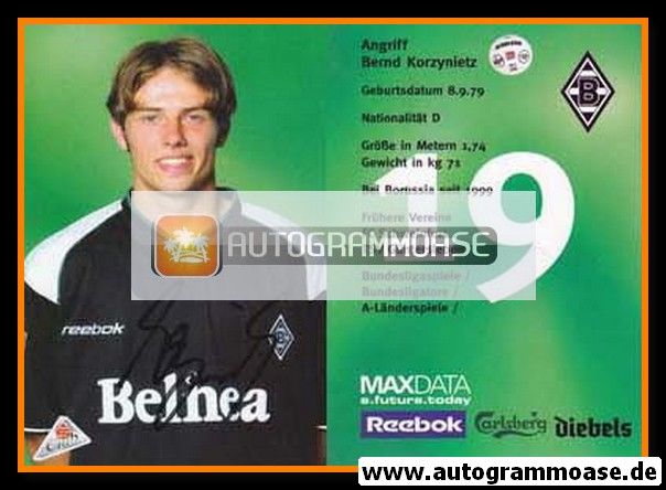 Autogramm Fussball | Borussia Mönchengladbach | 2001 | Bernd KORZYNIETZ