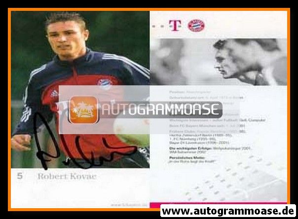 Autogramm Fussball | FC Bayern München | 2002 | Robert KOVAC