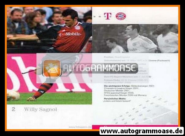Autogramm Fussball | FC Bayern München | 2002 | Willy SAGNOL