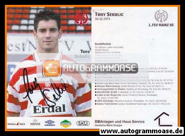 Autogramm Fussball | FSV Mainz 05 | 1999 | Tony SEKULIC