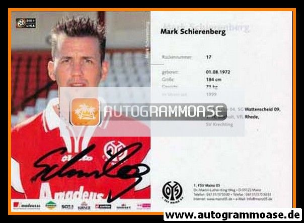 Autogramm Fussball | FSV Mainz 05 | 2001 | Mark SCHIERENBERG
