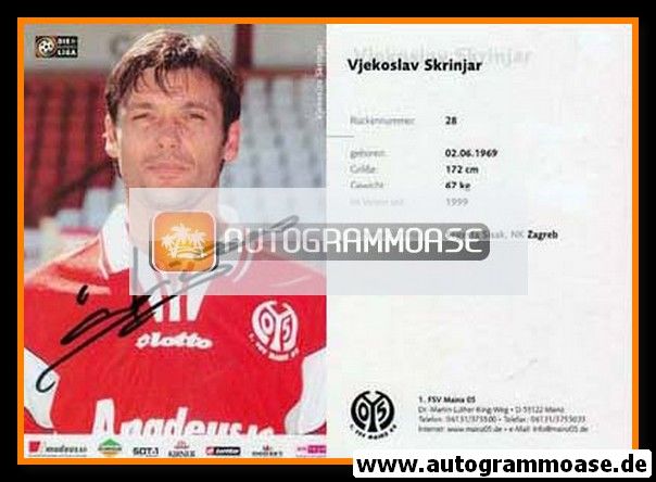 Autogramm Fussball | FSV Mainz 05 | 2001 | Vjekoslaw SKRINJAR