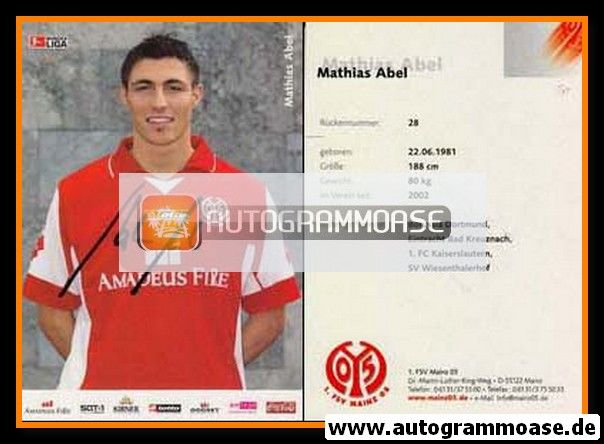 Autogramm Fussball | FSV Mainz 05 | 2003 | Matthias ABEL