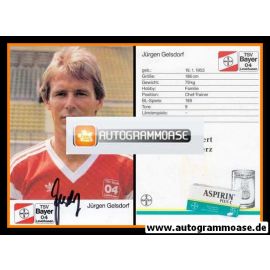 Autogramm Fussball | Bayer Leverkusen | 1989 | J&uuml;rgen GELSDORF