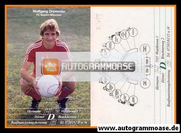Autogramm Fussball | FC Bayern München | 1980er | Wolfgang DREMMLER (Portrait Color HDB)