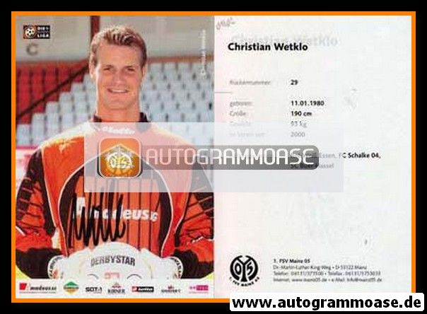 Autogramm Fussball | FSV Mainz 05 | 2001 | Christian WETKLO