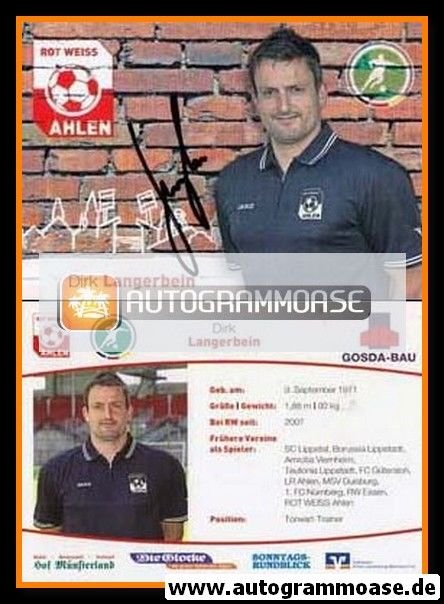 Autogramm Fussball | Rot Weiss Ahlen | 2010 | Dirk LANGERBEIN