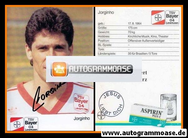 Autogramm Fussball | Bayer Leverkusen | 1989 | JORGINHO