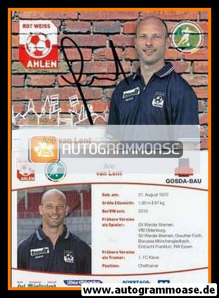 Autogramm Fussball | Rot Weiss Ahlen | 2010 | Arie VAN LENT